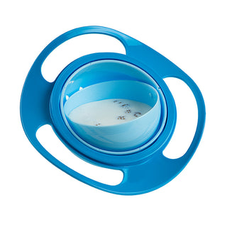 Babyjem Non-Spill Baby Plate Blue - 360° Rotatable Design | BPA-Free
