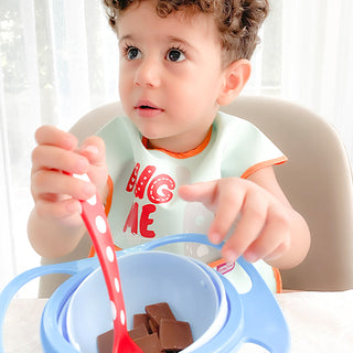 Babyjem Non-Spill Baby Plate Blue - 360° Rotatable Design | BPA-Free