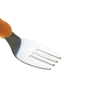 Babyjem Stainless Steel Fork & Spoon Set - Salmon | Kid-Friendly Design