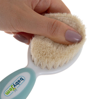 Babyjem Natural Bristle Brush & Comb Set - Blue | Soft & Gentle Care