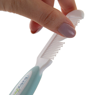 Babyjem Natural Bristle Brush & Comb Set - Blue | Soft & Gentle Care