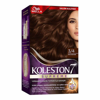 Wella Koleston Supreme Hair Color 3/4 Dark Chestnut - 100% Coverage | Luxurious Cream