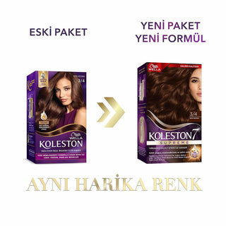 Wella Koleston Supreme Hair Color 3/4 Dark Chestnut - 100% Coverage | Luxurious Cream