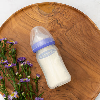 Lansinoh Glass Bottle & NaturalWave Nipple 5oz - Anti-Colic | BPA-Free