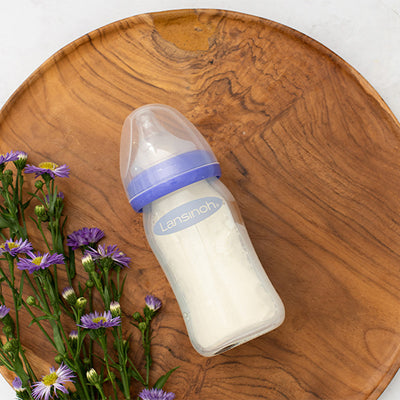Lansinoh Glass Bottle with NaturalWave Nipple 5 oz – Anti-Colic