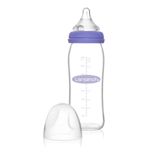 Lansinoh Glass Bottle & NaturalWave Nipple 8oz - Anti-Colic | BPA Free