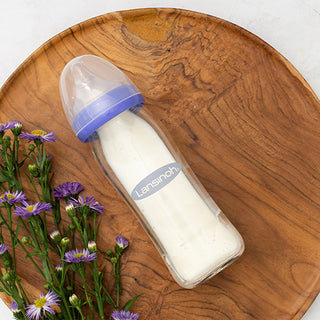 Lansinoh Glass Bottle & NaturalWave Nipple 8oz - Anti-Colic | BPA Free