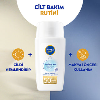 Nivea Sun Light Textured Sunscreen Face Cream 50 SPF - 40ml | Anti-Aging