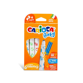 Carioca Jumbo Baby Washable Markers Set - 6 Pack | Safe and Non-Toxic