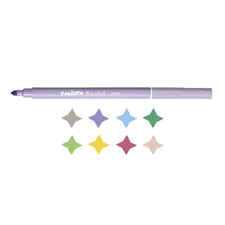 Washable Pastel Markers Set of 8 - Non-Toxic | Carioca