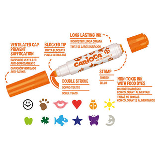 Stamperello Markers 6 Pack - Non-Toxic Washable Ink | Vibrant Colors