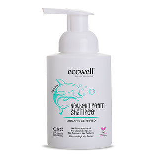 Ecowell Newborn Baby Foam Shampoo 300ml - Organic & Vegan Cert.