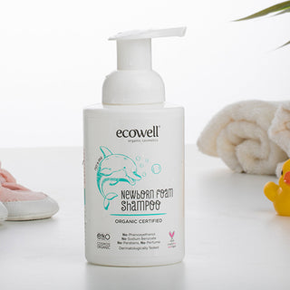 Ecowell Newborn Baby Foam Shampoo 300ml - Organic & Vegan Cert.