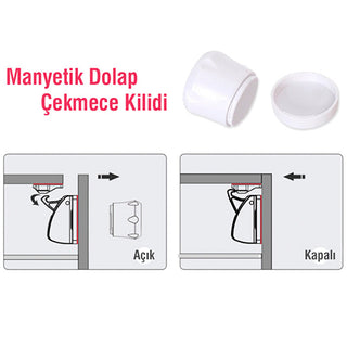 Baby Magnetic Cabinet Lock - Safety Latch | Miny Baby | 2 Locks & Key