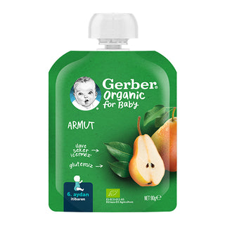Gerber Organic Pear Puree 3.2 oz - Stage 1 Baby Food | Gluten-Free