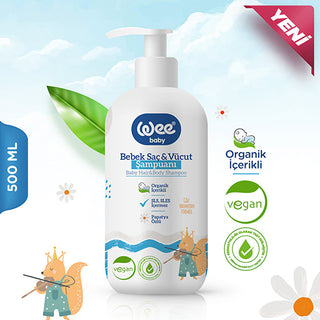 Wee Baby Organic Baby Hair & Body Shampoo 16.9oz - Gentle Formula | Paraben-Free