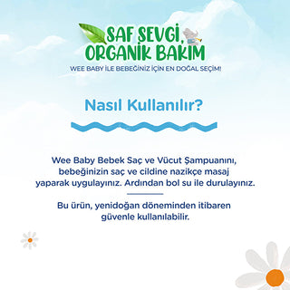 Wee Baby Organic Baby Hair & Body Shampoo 16.9oz - Gentle Formula | Paraben-Free
