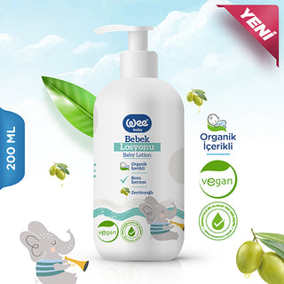Wee Baby Organic Baby Lotion 200ml - Olive Oil Enriched | Vegan Formula