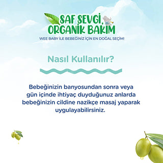 Wee Baby Organic Baby Lotion 200ml - Olive Oil Enriched | Vegan Formula