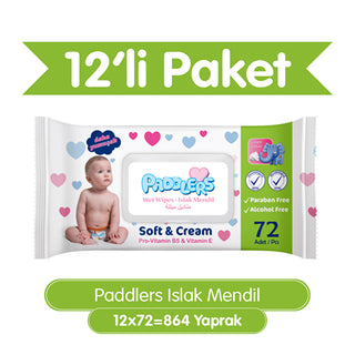 Paddlers Baby Wipes - Soft and Gentle | 72 Count