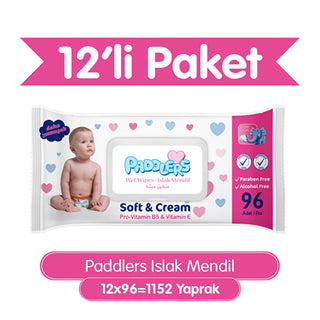 Paddlers Baby Wipes 12-Pack - Soft & Gentle | 96 Sheets