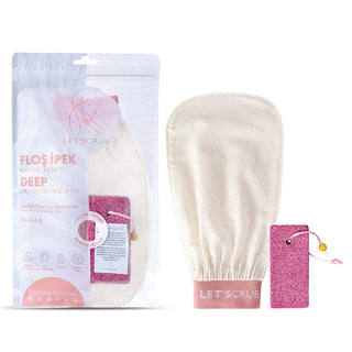 Let’scrub Ivory Bath Scrubber - 100% Silk Exfoliating Glove