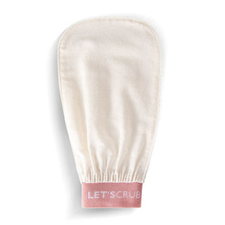 Let’scrub Ivory Bath Scrubber - 100% Silk Exfoliating Glove