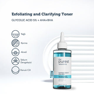 The Purest Solutions Pore Tightening Toner 200ml - Exfoliating Formula | AHA + BHA