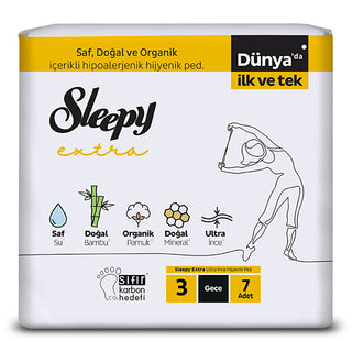 Sleepy Extra Standard Night Hygienic Pads - 7 Count | Size 3