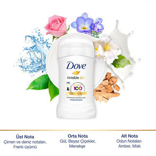 Dove Invisible Dry Antiperspirant Women's Stick 1.35oz - 48 Hour Protection | No Stains