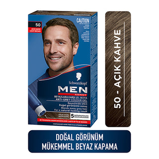 Men Perfect Hair Color 50 Light Brown - Quick Application | Natural Look