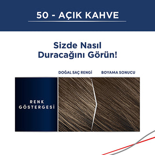 Men Perfect Hair Color 50 Light Brown - Quick Application | Natural Look