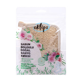 Eklips Natural Soap Filled Bath Scrub - Rose Scented | 14cm x 17.5cm