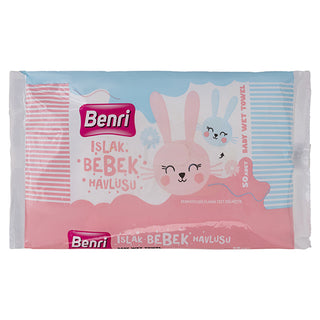 Benri Baby Wet Wipes 50 Count - Gentle Formula | Hypoallergenic