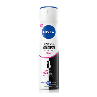 Nivea Women's Spray Deodorant Black & White Clear 150ml - 72 Hour Protection | Anti-Perspirant