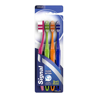 Signal Toothbrush Clean Action Soft 3+1 - Gentle Care | Ergonomic Design