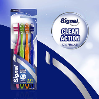 Signal Toothbrush Clean Action Soft 3+1 - Gentle Care | Ergonomic Design