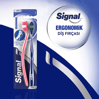 Signal Ergonomic Toothbrush Medium 1+1 - Effective Cleaning | Soft Bristles