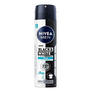 Nivea Men Black & White Invisible Fresh Deodorant 5oz - Anti-Stain Formula | 72 Hour Protection