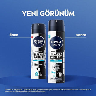 Nivea Men Black & White Invisible Fresh Deodorant 5oz - Anti-Stain Formula | 72 Hour Protection