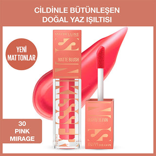 Maybelline Sunkisser Hazy Matte Liquid Blush - Pink Mirage: Natural, Long-Lasting, Buildable, Vitamin E Infused for a Sun-Kissed Glow Maybelline Liquid Blush: Natural Matte Color, Sun-Kissed Glow Liquid blush, Matte blush, Long-lasting blush, Natural blush, Maybelline blush, Sunkisser blush, Hazy matte liquid blush, Vitamin E blush, Buildable blush, Pink blush, blush, makeup, cosmetics, beauty, sun-kissed glow, matte finish, long wear, easy application, natural look, summer glow, buildable coverage, vitamin