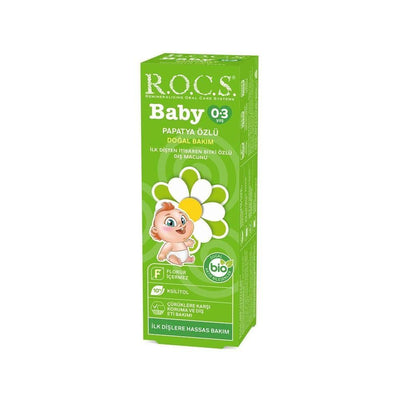 ROCS Baby Toothpaste - Fluoride-Free, Chamomile Extract for Teething Relief, Natural Oral Care for Infants & Toddlers