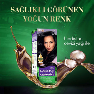 Wella Koleston Naturals 2/0 Intense Black Hair Dye: Long Lasting Color & Perfect Grey Coverage with Coconut Oil Wella Koleston Black Hair Dye: Grey Coverage & Coconut Oil black hair dye, hair color, grey coverage hair dye, long lasting hair color, Wella Koleston Naturals, at home hair dye, hair dye with coconut oil, permanent hair dye, hair color for grey hair, hair dye, hair coloring, grey hair solution, coconut oil hair treatment, at-home color, beauty, personal care, intense black, hair care, grey covera