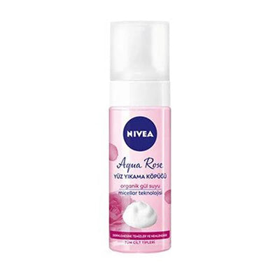 Nivea Aqua Rose Facial Cleansing Foam: Gentle Micellar Face Wash with Organic Rose Water for Sensitive Skin & Makeup Rem