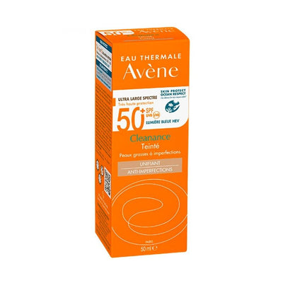 Avene Cleanance Tinted Unifying SPF 50+ Tinted Sunscreen for Oily Skin - Anti-Blue Light, Water-Resistant