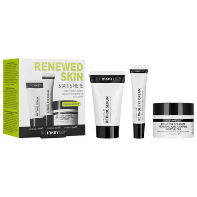 Renewed Skin Starts Here Set: Retinol Serum, Eye Cream & Ceramide Moisturizer | Anti-Aging, Fine Lines & Wrinkles Treatm