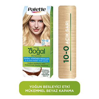 Palette Natural Light Blonde Hair Dye 10-0 - Permanent, Natural Ingredients Enriched Formula Palette 10-0 Light Blonde Hair Dye - Natural Ingredients hair dye, natural hair color, light blonde hair dye, permanent hair color, natural ingredients hair dye, Palette, hair care, beauty products, blonde hair, hair coloring, natural hair dye