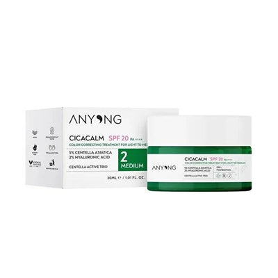 Anyong Cica Tiger Grass Ton E_itleyici Moisturizing Cream with SPF 20, Even Skin Tone & Anti-Redness, Hyaluronic Acid & 