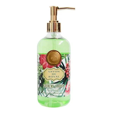 Savon De Royal Tropical Luxury Vegan Liquid Hand Soap - Moisturizing, Alcohol & Paraben Free, Refreshing Tropical Flower
