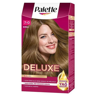 Palette Deluxe Hair Dye - Kumral No: 7-0, Long-Lasting Rich Color, 1.69 fl oz Palette Deluxe Hair Dye - Long-Lasting Rich Color hair dye, kumral hair color, long-lasting hair color, hair coloring products, Palette Deluxe Saç Boyası, hair care, beauty products, cosmetic dye, permanent hair color, hair colorant, color protection, hair nourishment